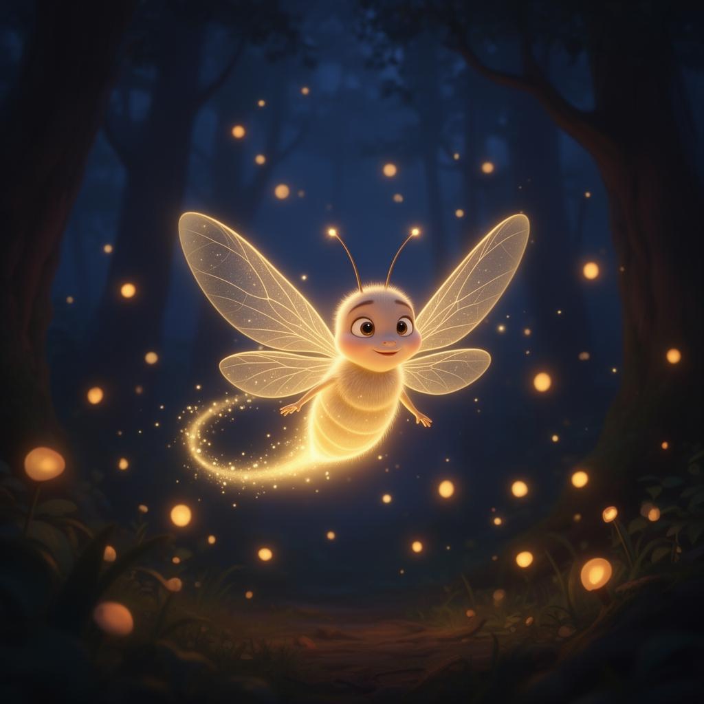 Luna the Firefly — cinematic storybook portrait