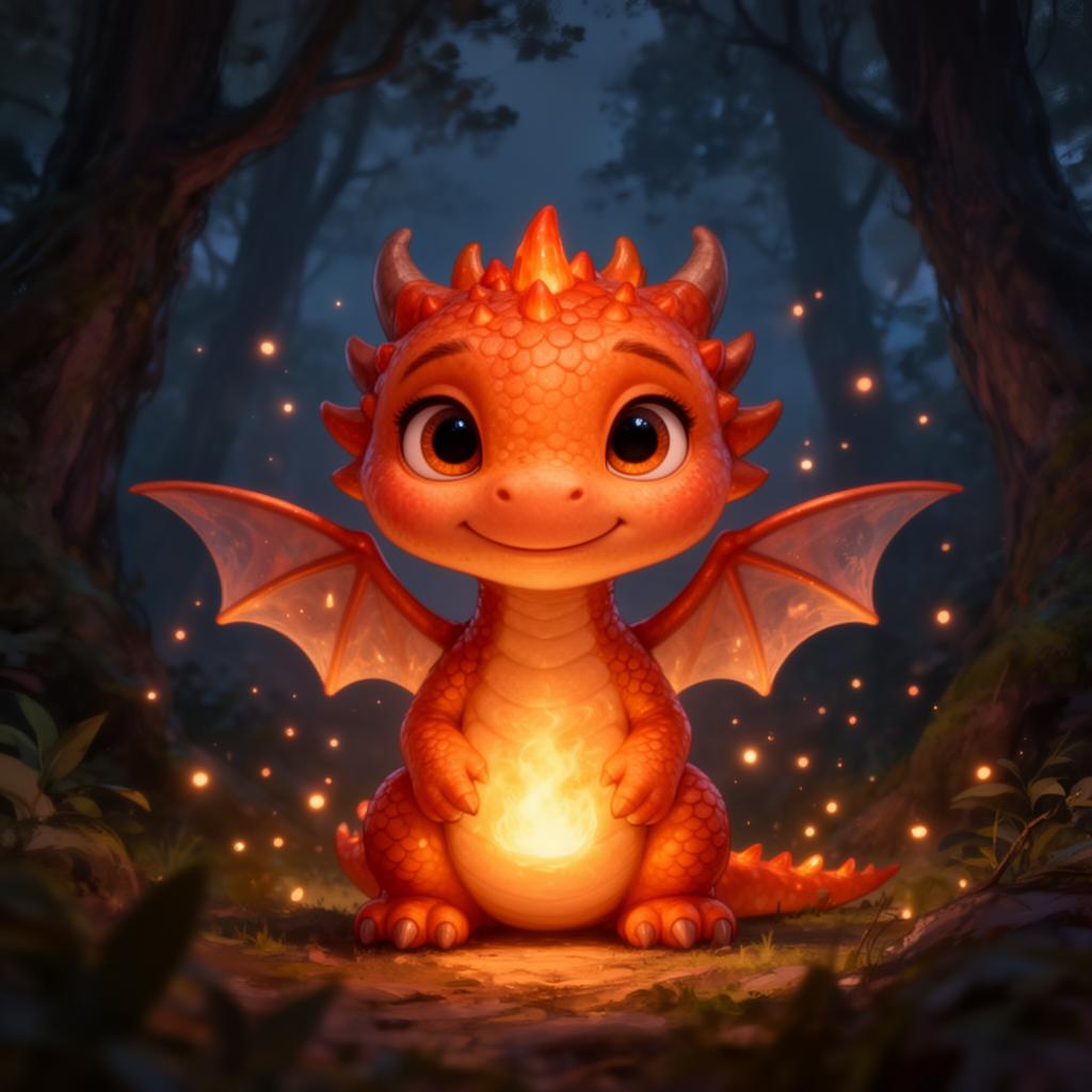 Pip the Tiny Dragon — cinematic storybook portrait