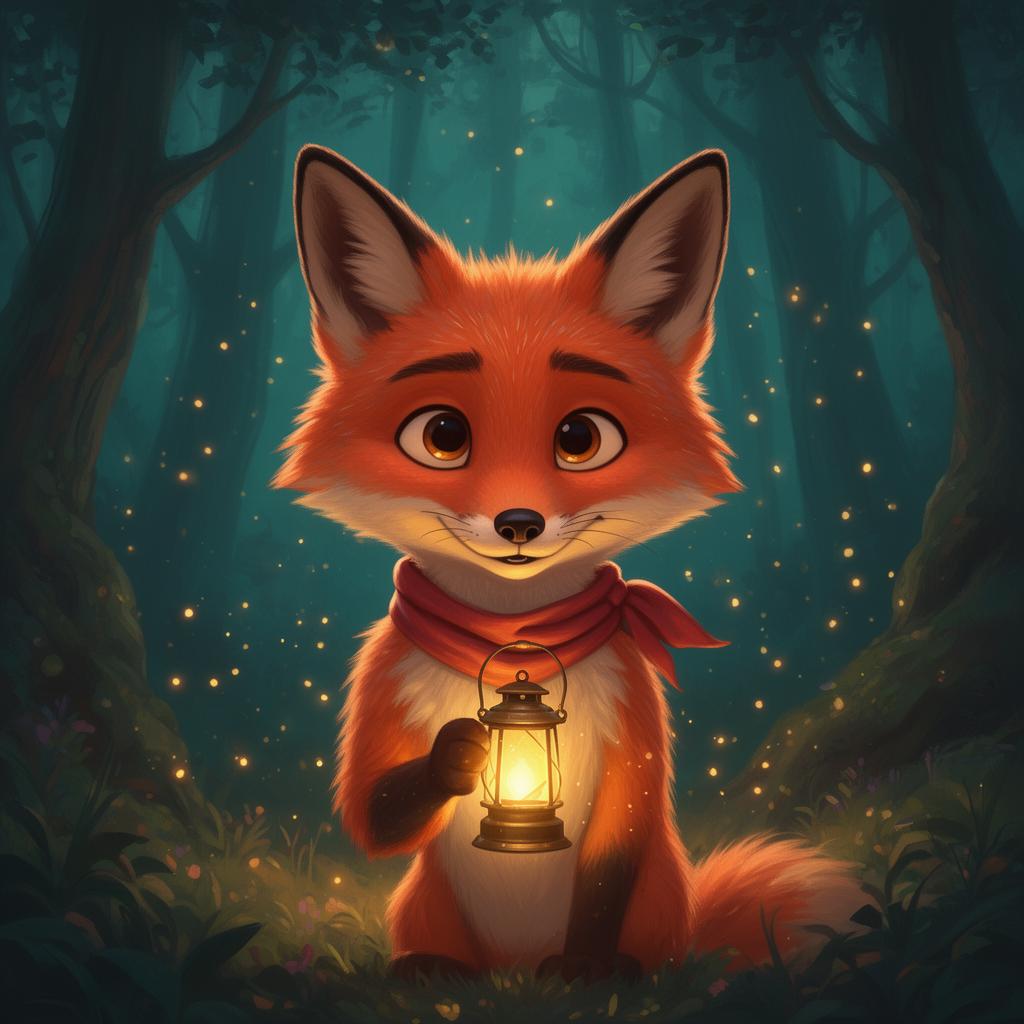 Ruby the Fox Explorer — cinematic storybook portrait