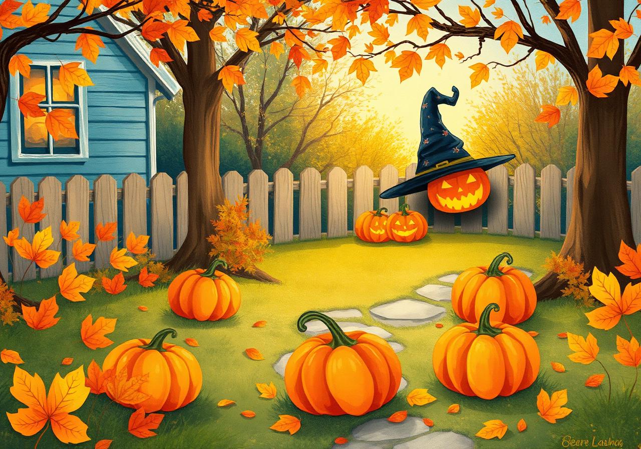 Fall scavenger hunt scene